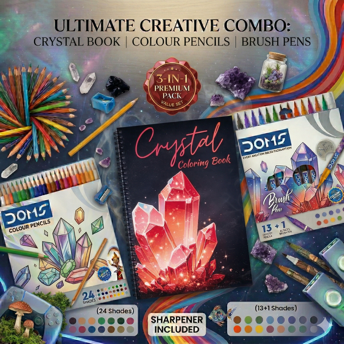Crystal Aura Coloring Book – Spiritual Art for Calm & Creativity