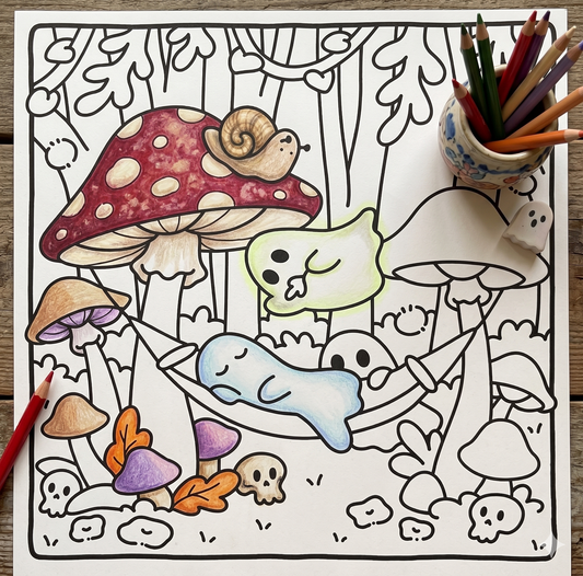Ghost Glow: A Cute & Comfy Coloring Book
