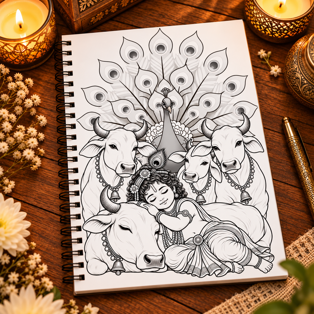 Bal Krishna Mandala Coloring Book