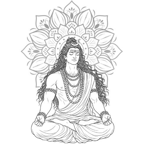 Shiva Mandala Coloring Book for Adults