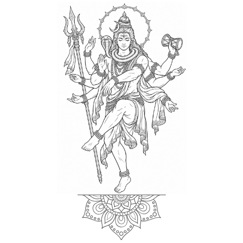 Shiva Mandala Coloring Book for Adults