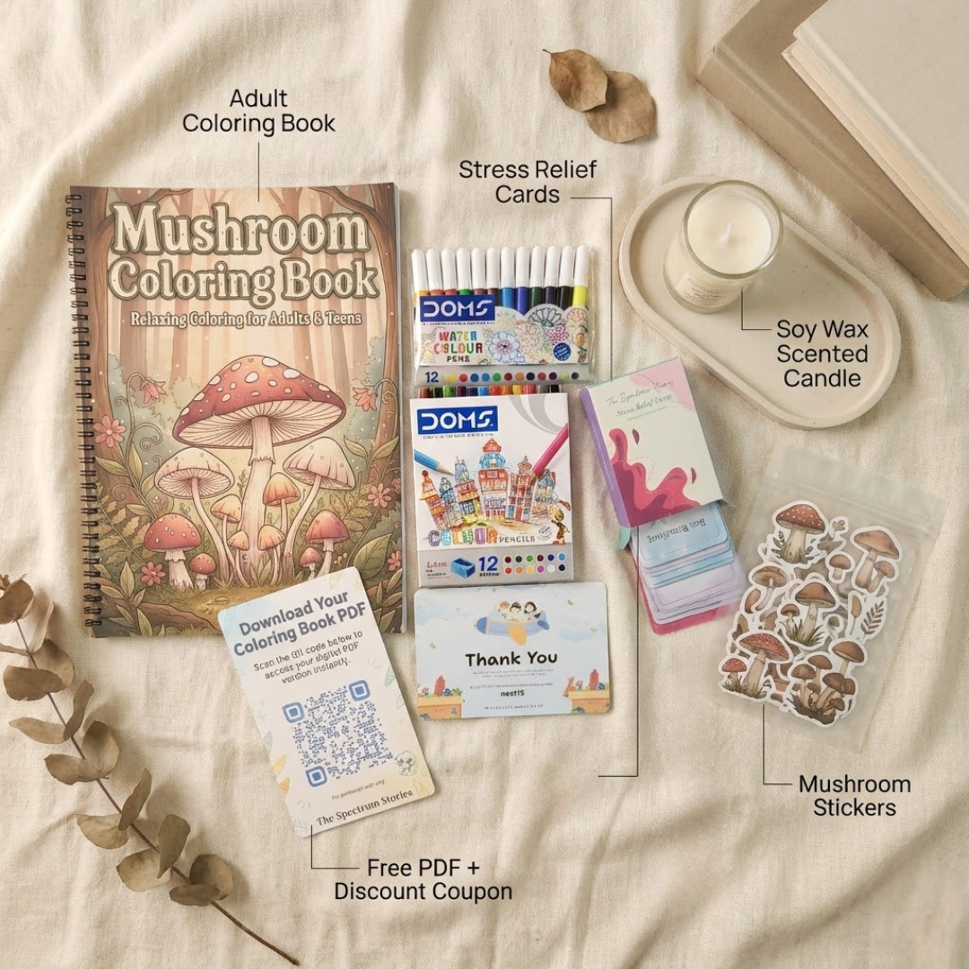 Enchanted Mushroom Coloring Book – Cozy Forest Art for Relaxation The Spectrum Stories