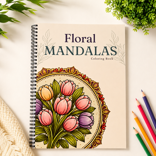 Floral Mandala Coloring Book – 30 Beautiful Flower & Nature Designs for Stress Relief, Mindfulness & Creative Calm