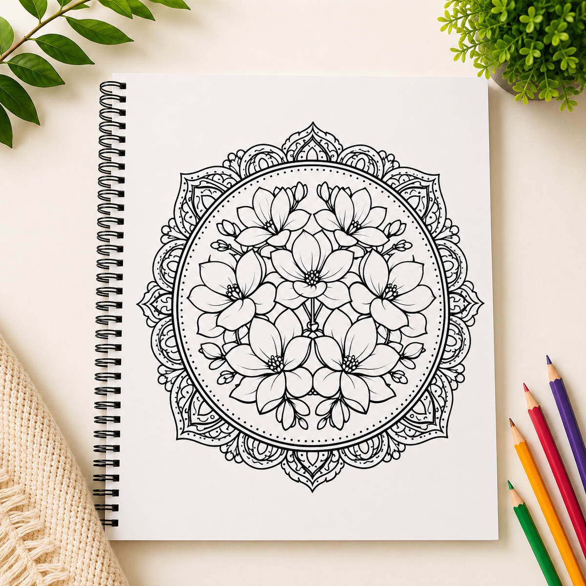 Floral Mandala Coloring Book