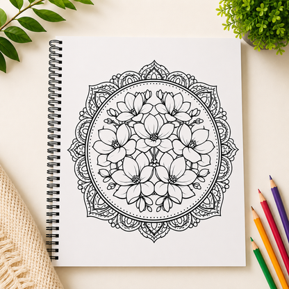 Floral Mandala Coloring Book