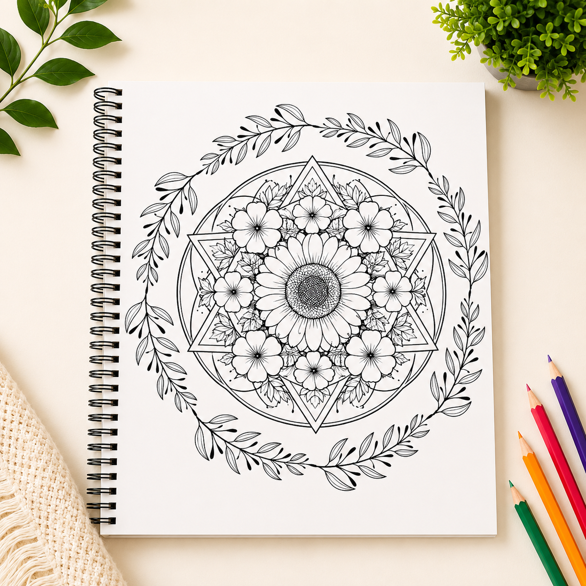 Floral Mandala Coloring Book