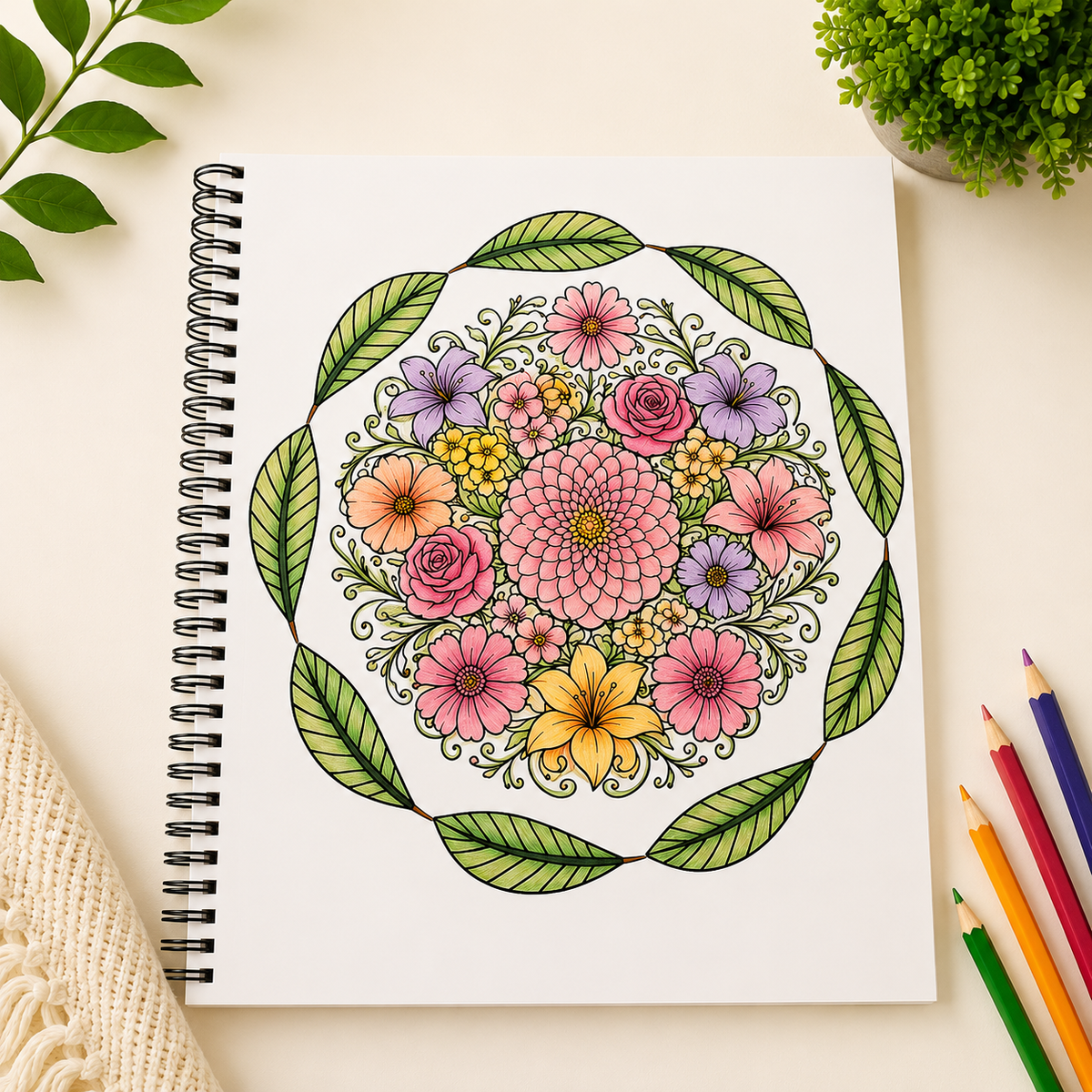 Floral Mandala Coloring Book