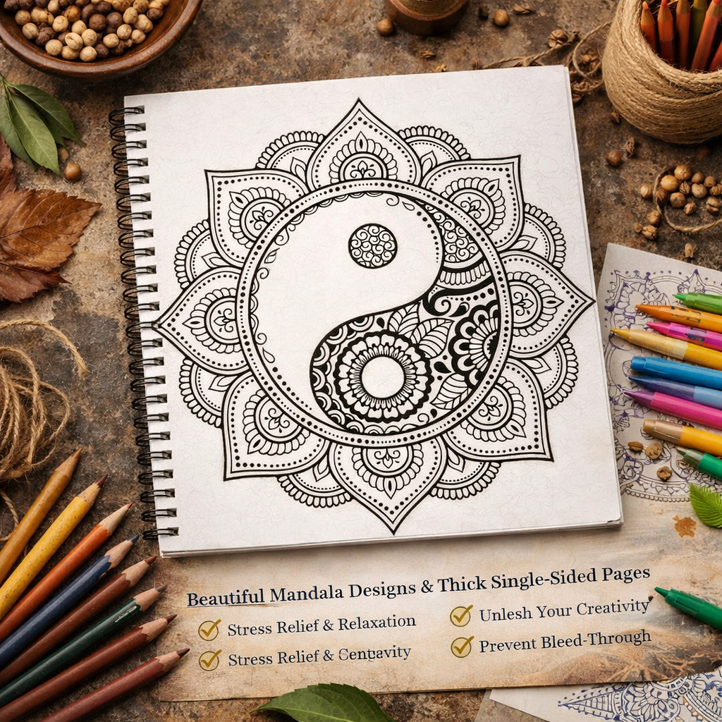 Mindful Mandalas: Adult Coloring Book for Stress Relief & Relaxation The Spectrum Stories