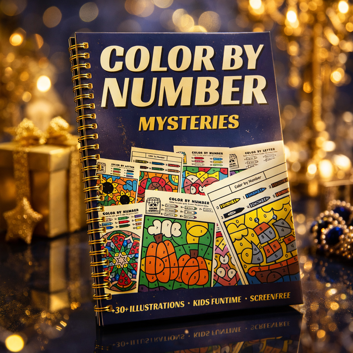Color By Number Mysteries for Kids | 30+ Fun Illustrations | Color By Letter & Number | A4 Wiro Bound | Screen-Free Learning Activity Book