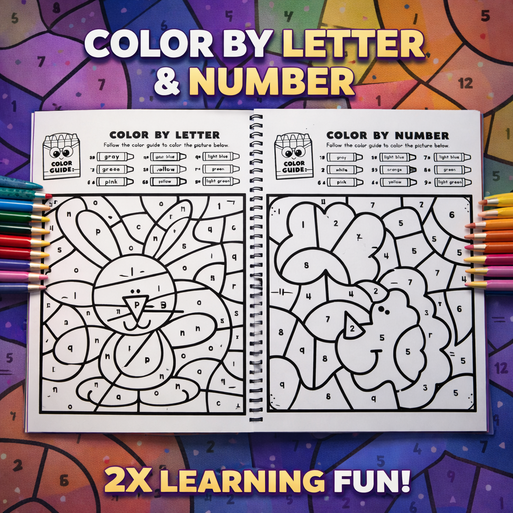 Color By Number Mysteries for Kids | 30+ Fun Illustrations | Color By Letter & Number | A4 Wiro Bound | Screen-Free Learning