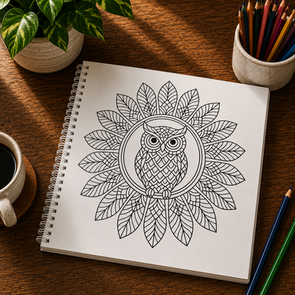 New Updated Version Animal Mandala Coloring Book