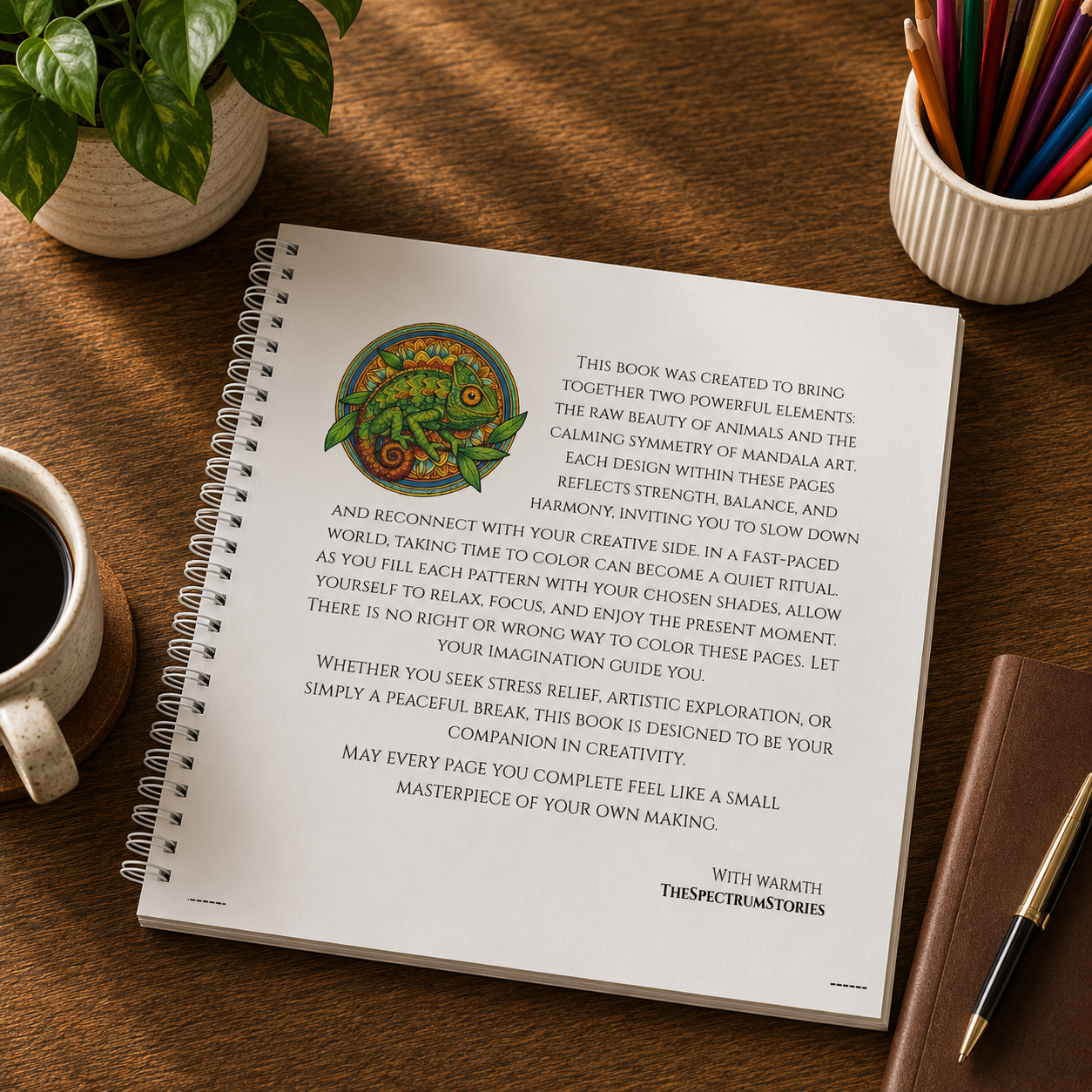 New Updated Version Animal Mandala Coloring Book