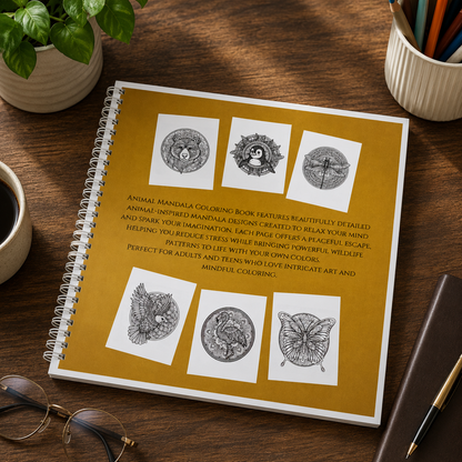 New Updated Version Animal Mandala Coloring Book