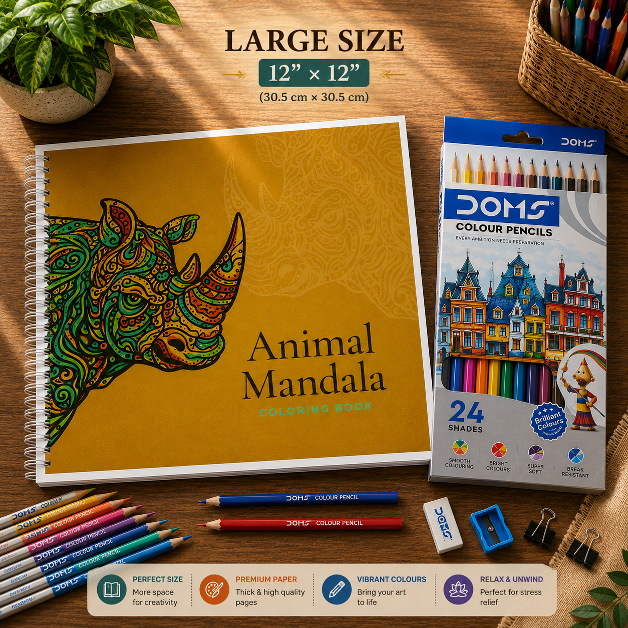 New Updated Version Animal Mandala Coloring Book