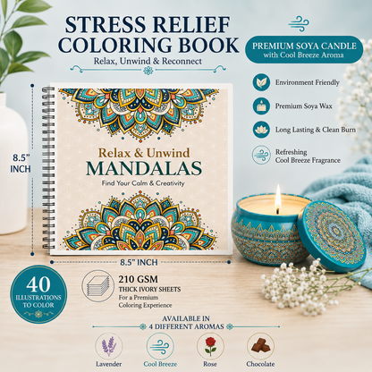 Mindful Mandalas: Adult Coloring Book for Stress Relief & Relaxation