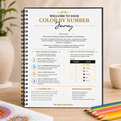 Progressive Complexity Color by Number Mandala Coloring Book