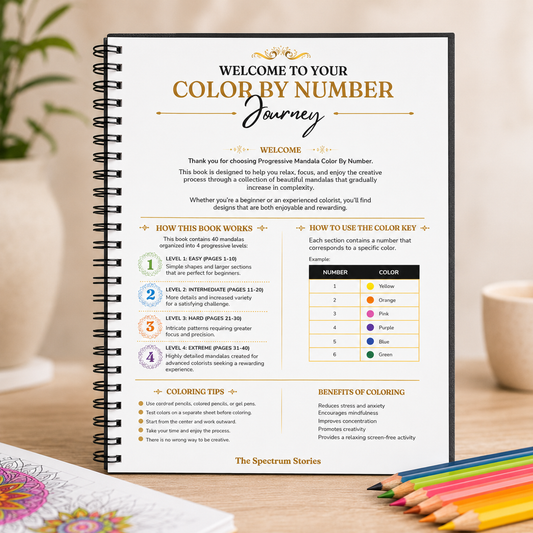Progressive Complexity Color by Number Mandala Coloring Book
