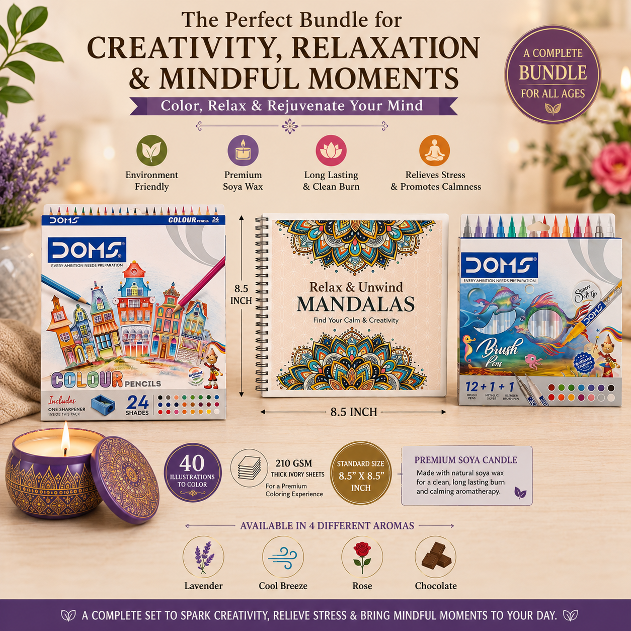 Mindful Mandalas: Adult Coloring Book for Stress Relief & Relaxation