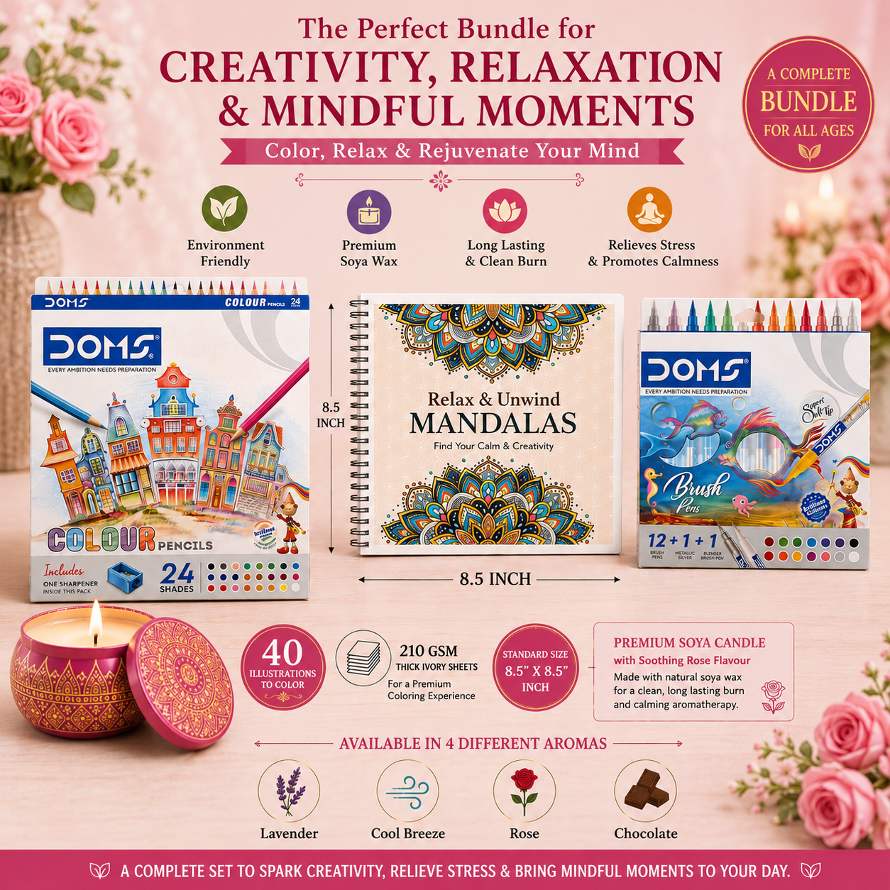 Mindful Mandalas: Adult Coloring Book for Stress Relief & Relaxation