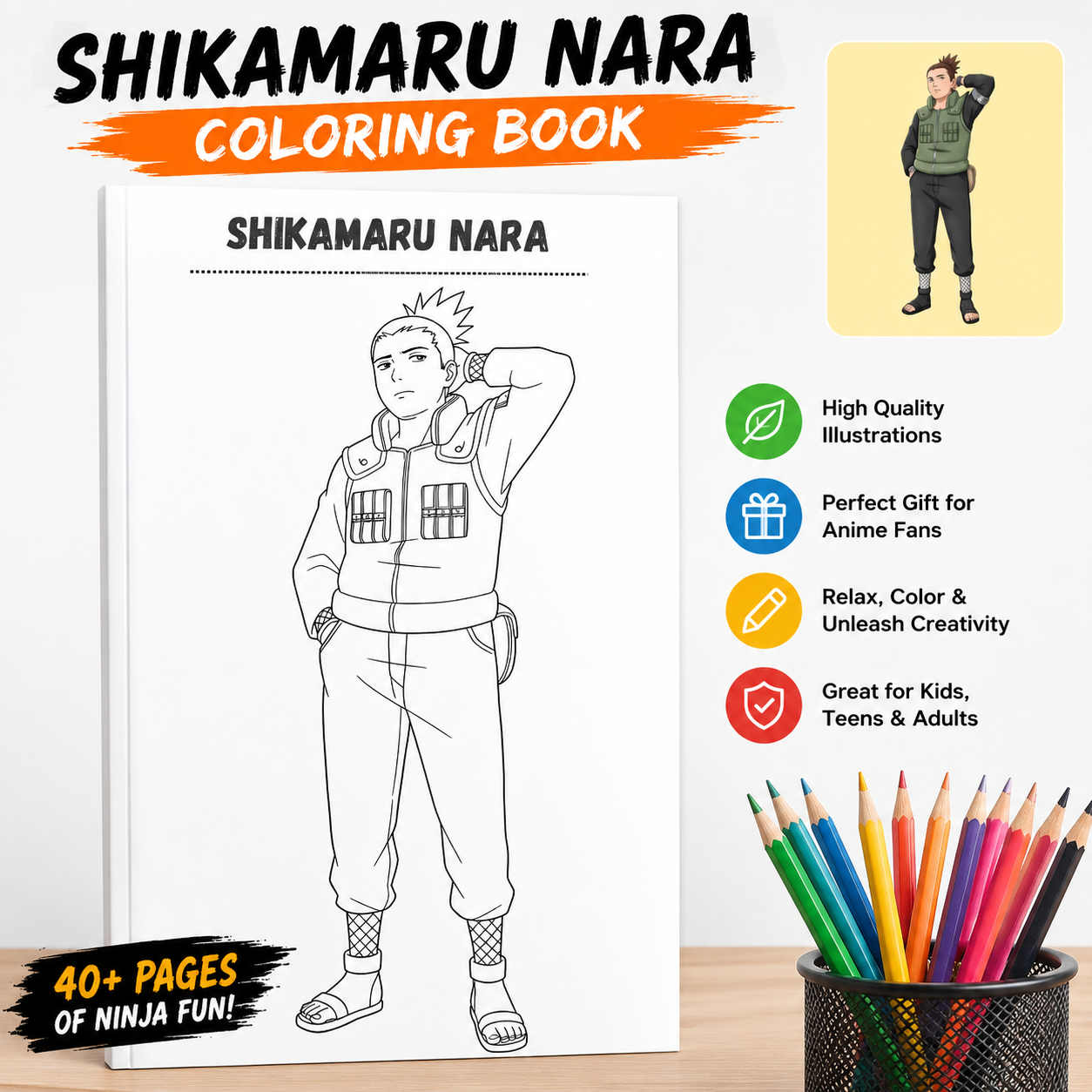 🍥 Naruto Coloring Book – Volume 1