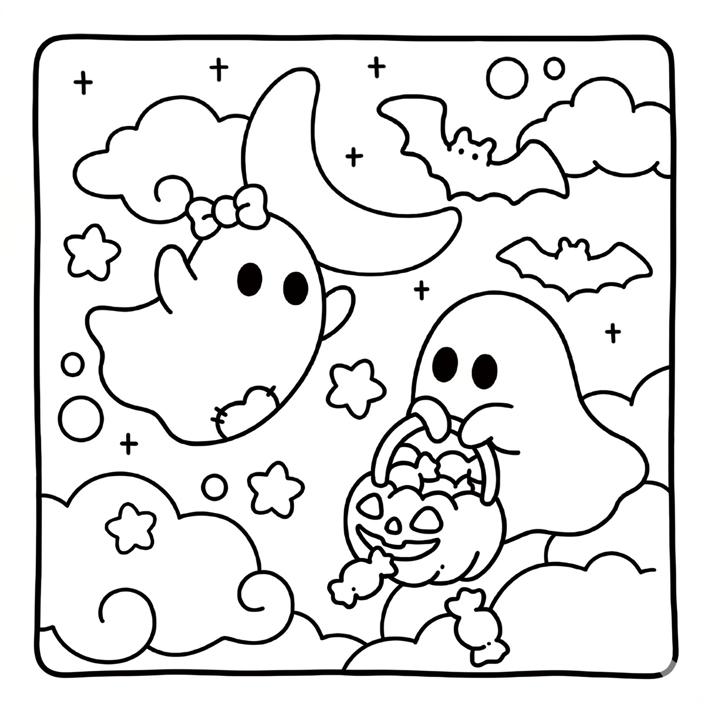 Ghost Glow: A Cute & Comfy Coloring Book