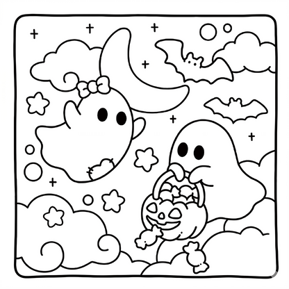 Ghost Glow: A Cute & Comfy Coloring Book