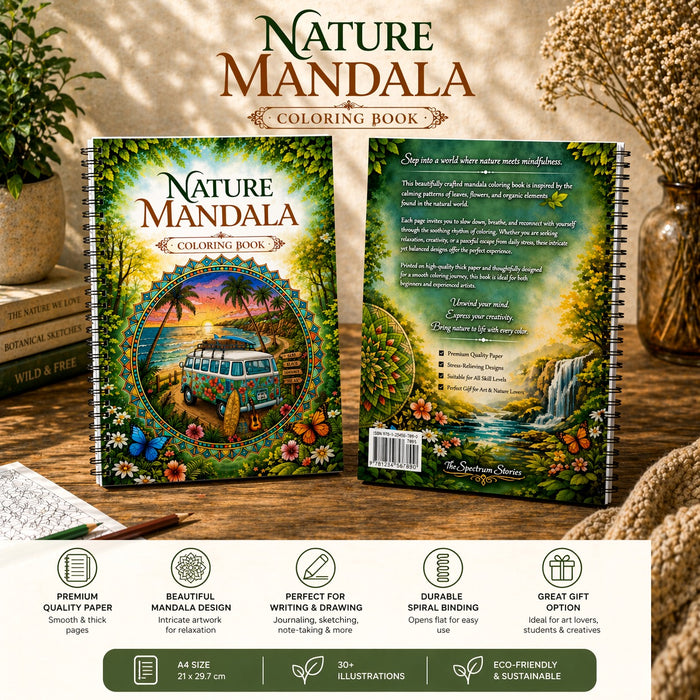 Nature Mandala Coloring Book