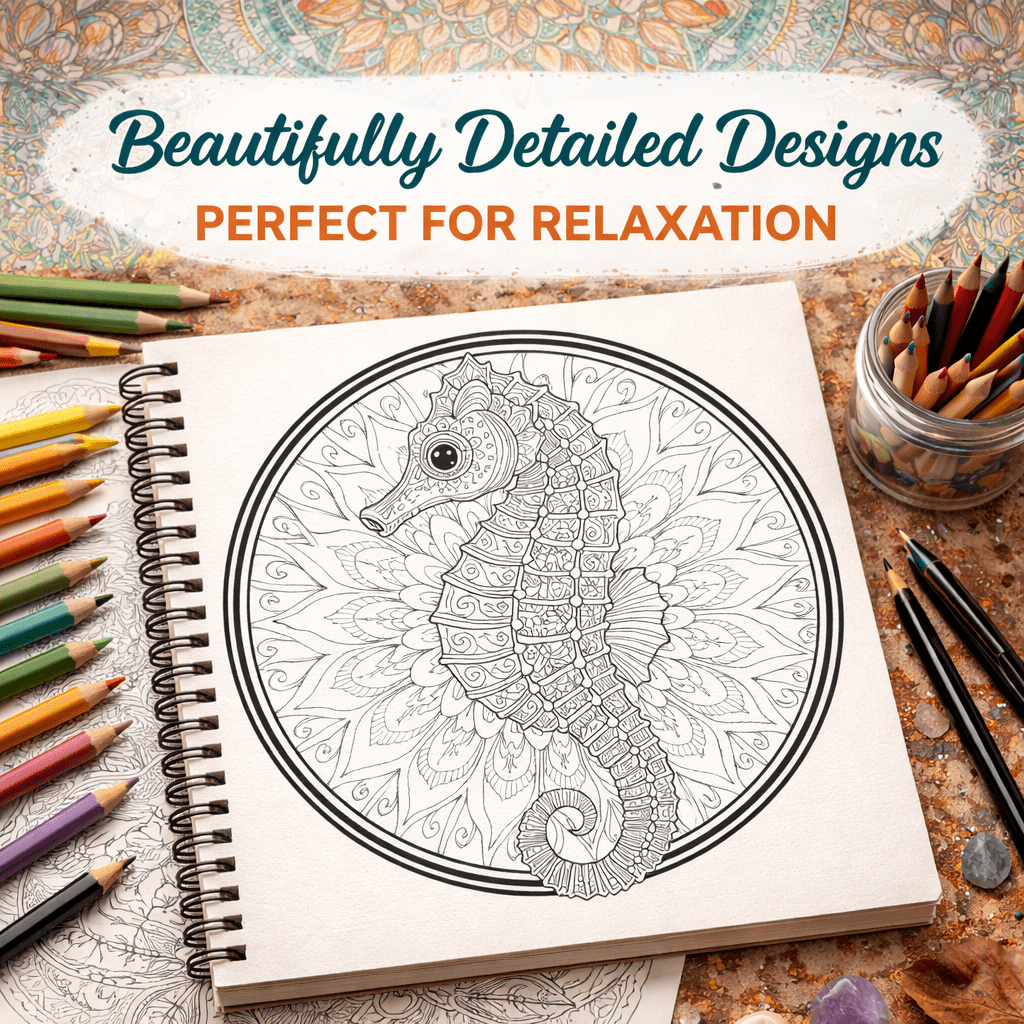 Animal Mandala Coloring Book – Intricate Wildlife Mandalas for Relaxation & Stress Relief | Premium Wire - O Bound Edition