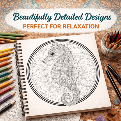 Animal Mandala Coloring Book – Intricate Wildlife Mandalas for Relaxation & Stress Relief | Premium Wire - O Bound Edition