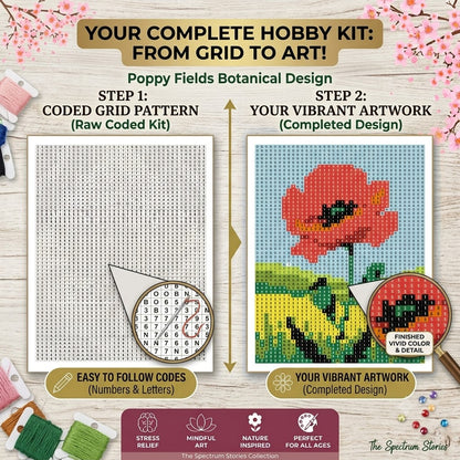 Botanical Color by Number Book for Adults | 40+ Floral Designs for Stress Relief