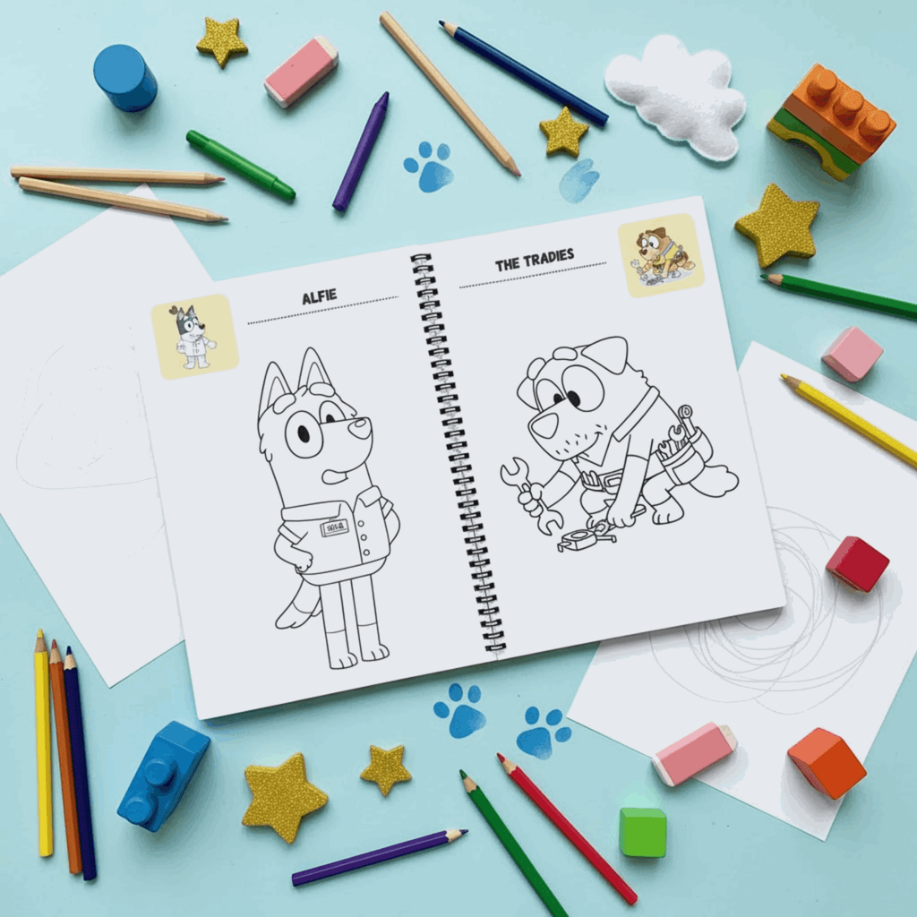 Bluey Preschool Coloring Book - Educational Activities | Jumbo 8.5x11