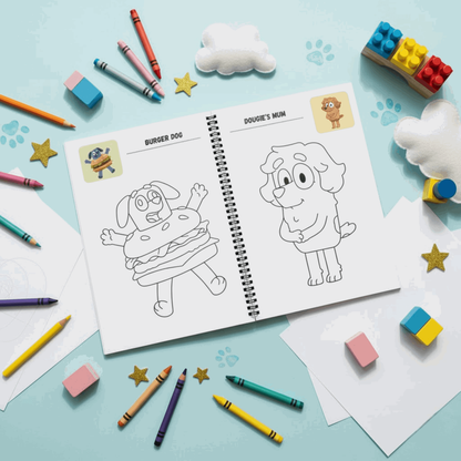 Bluey Preschool Coloring Book - Educational Activities | Jumbo 8.5x11