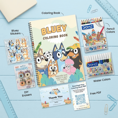 Bluey Preschool Coloring Book - Educational Activities | Jumbo 8.5x11