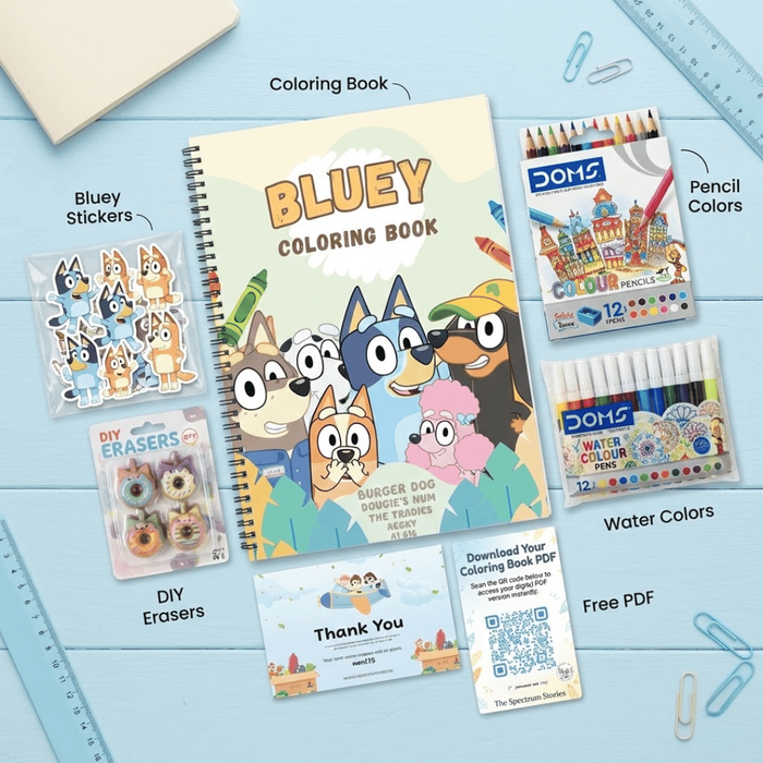 Bluey Preschool Coloring Book - Educational Activities | Jumbo 8.5x11