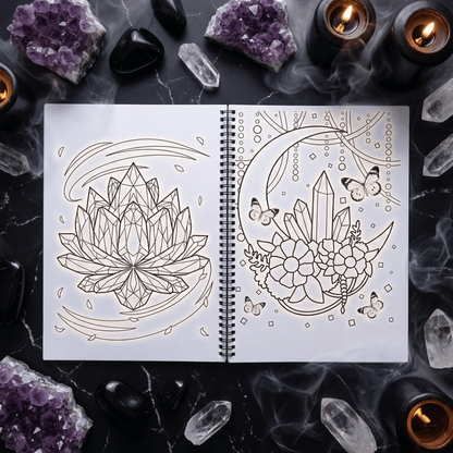 Crystal Aura Coloring Book – Spiritual Art for Calm & Creativity