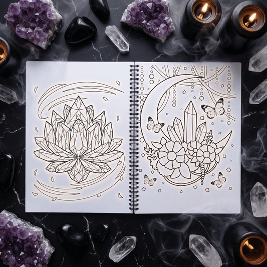 Crystal Aura Coloring Book – Spiritual Art for Calm & Creativity