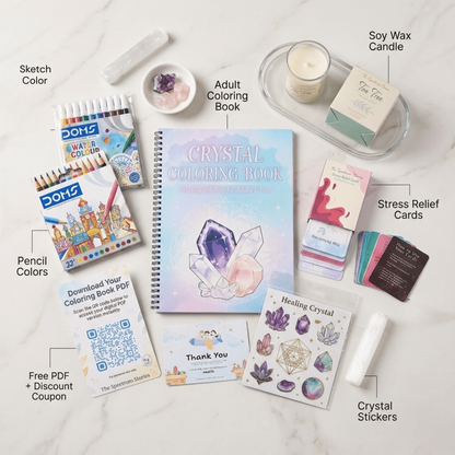Crystal Aura Coloring Book – Spiritual Art for Calm & Creativity