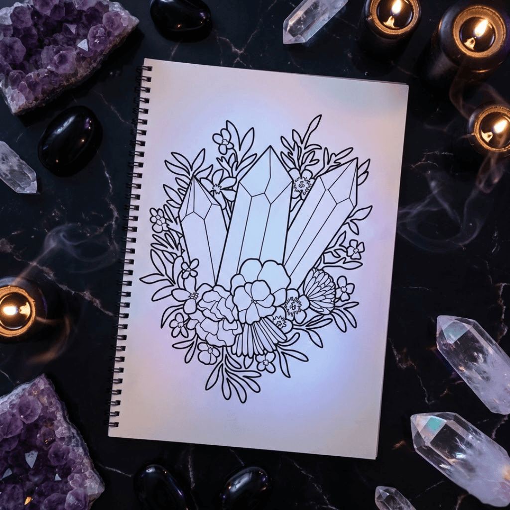 Crystal Aura Coloring Book – Spiritual Art for Calm & Creativity