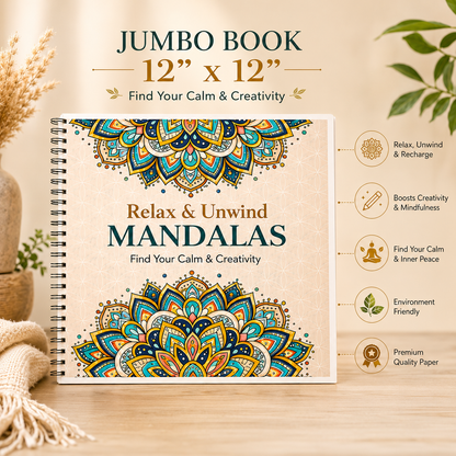 Mindful Mandalas: Adult Coloring Book for Stress Relief & Relaxation