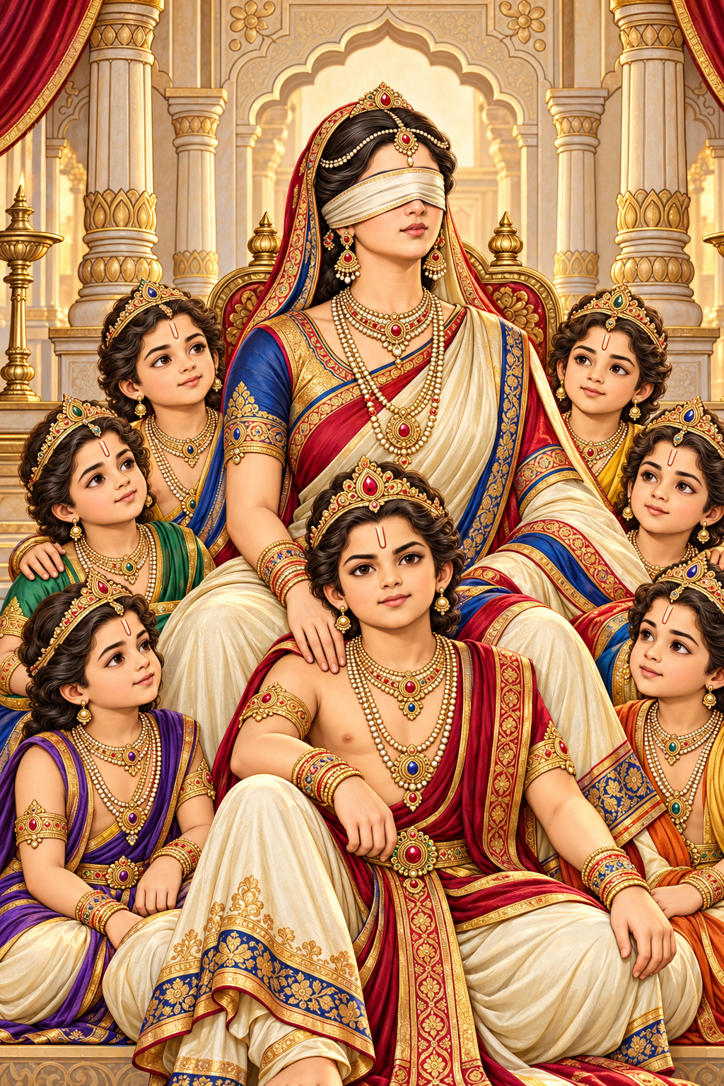 Gandhari with the Young Kauravas