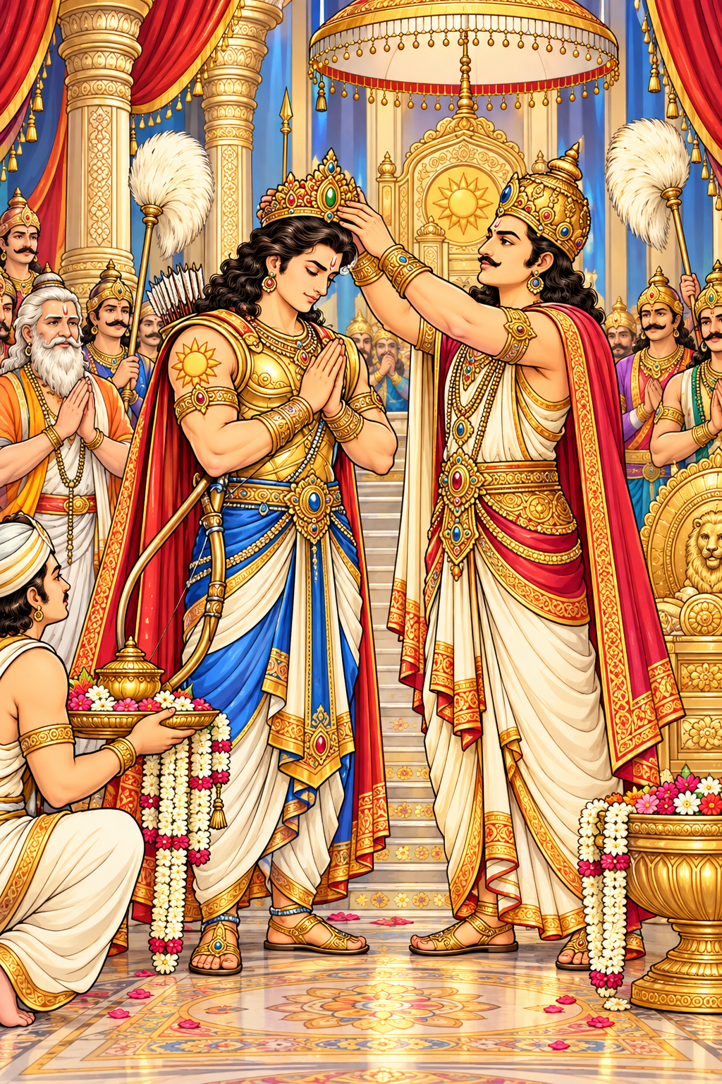 Duryodhana Crowns Karna King of Anga