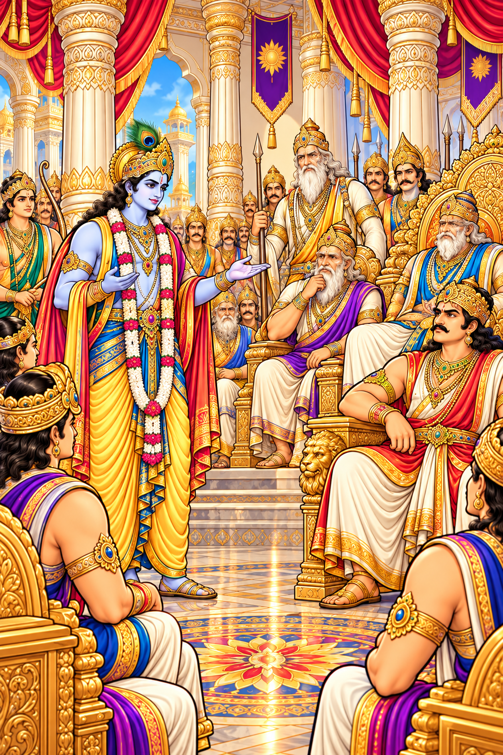 Krishna as Peace Messenger in Hastinapur
