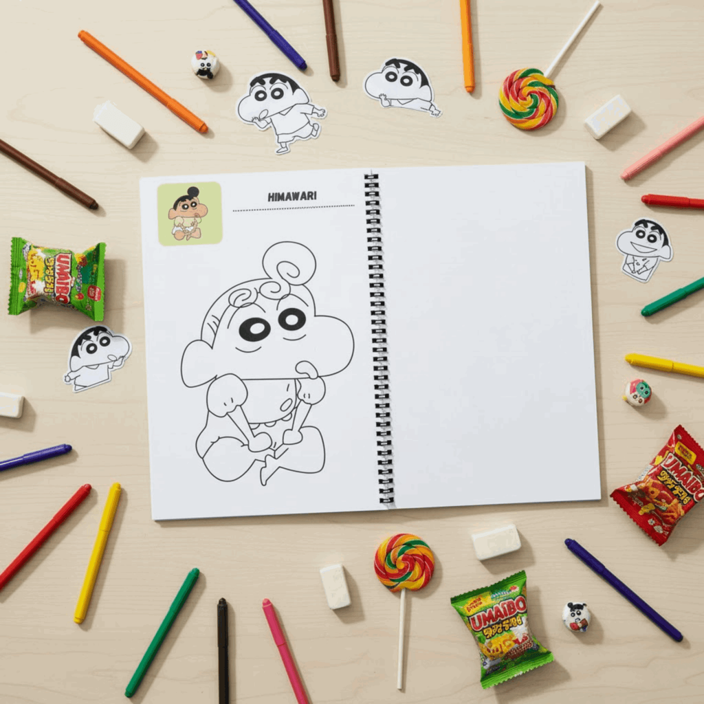Shinchan Coloring Book for Kids – Fun Activity Book for Boys & Girls | 8.5x11 Big Pages