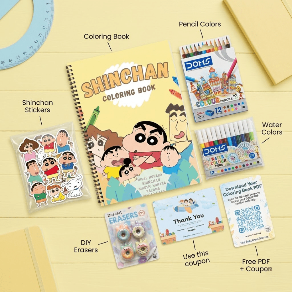 Shinchan Coloring Book for Kids – Fun Activity Book for Boys & Girls | 8.5x11 Big Pages