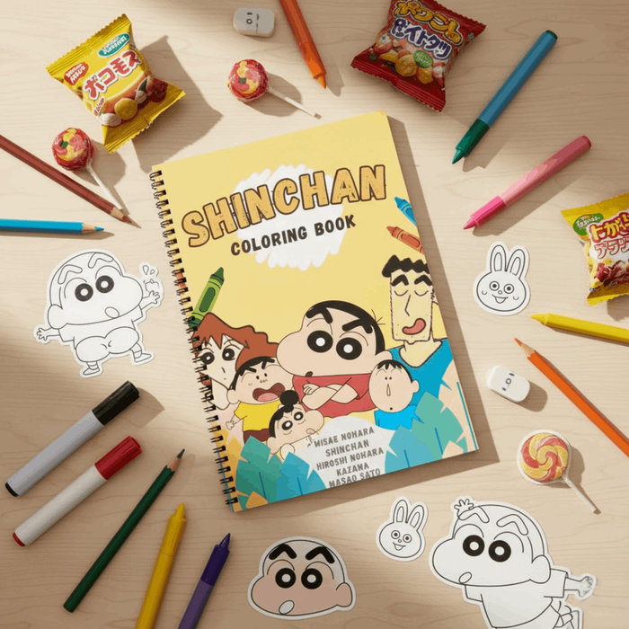 Shinchan Coloring Book for Kids – Fun Activity Book for Boys & Girls | 8.5x11 Big Pages
