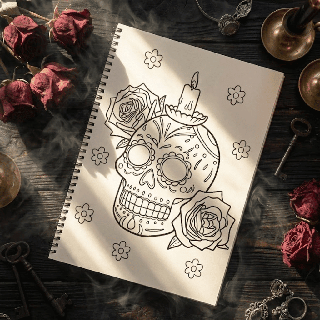 Skull Serenity Coloring Book – Stress Relief Art for Teens & Adults