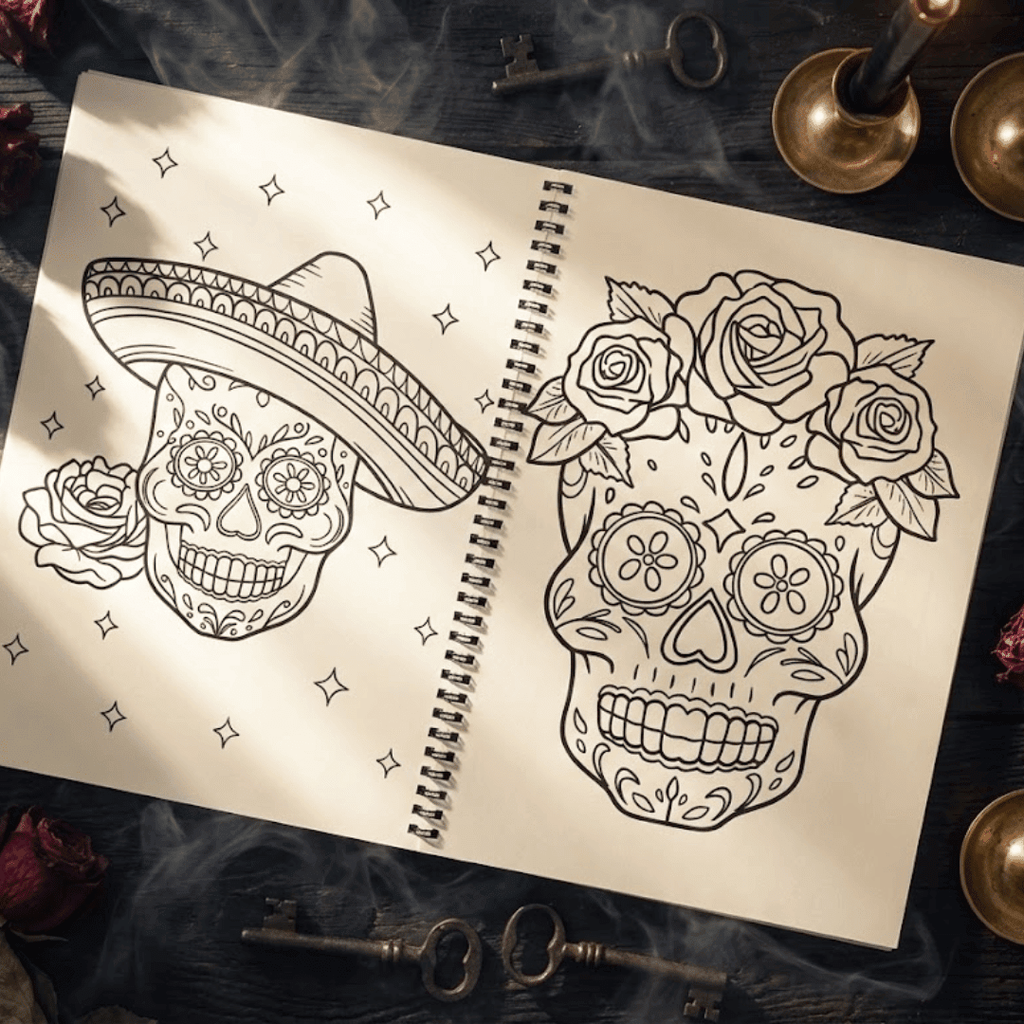 Skull Serenity Coloring Book – Stress Relief Art for Teens & Adults